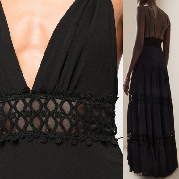 NWT Silvia Tcherassi Annabella Guipure Lace Dress in Black - Picture 4 of 16